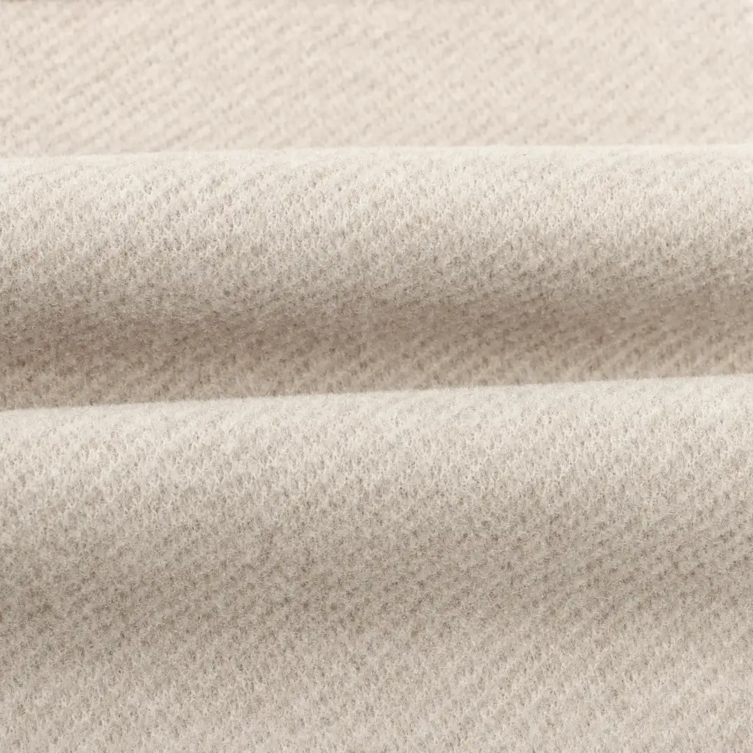 China Fabric for Blazer,Blouse,Overcoat,Waist coat,Wide Leg Trousers Woolen Twill Woolen Polyester Rayon Acrylic Beige color buy from China wholesaler bulk order at wholesale price free worldwide shipping Alibaba