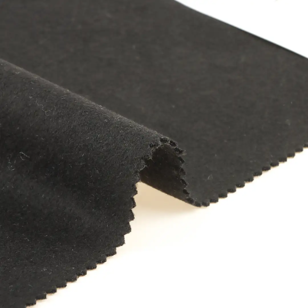 China Fabric for Padded Jacket,Overcoat,Wide Leg Trousers Woolen Cut Velvet Woolen Polyester Rayon Spandex Black color buy from China wholesaler bulk order at wholesale price free worldwide shipping Alibaba