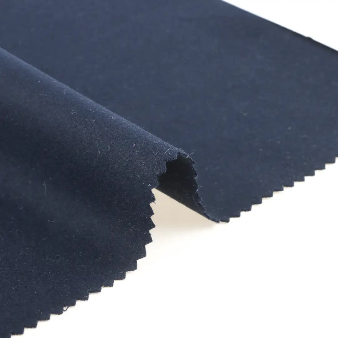 China Fabric for Padded Jacket,Overcoat,Waist coat,Wide Leg Trousers Melton Woolen Polyester Rayon Spandex Navy color buy from China wholesaler bulk order at wholesale price free worldwide shipping Alibaba