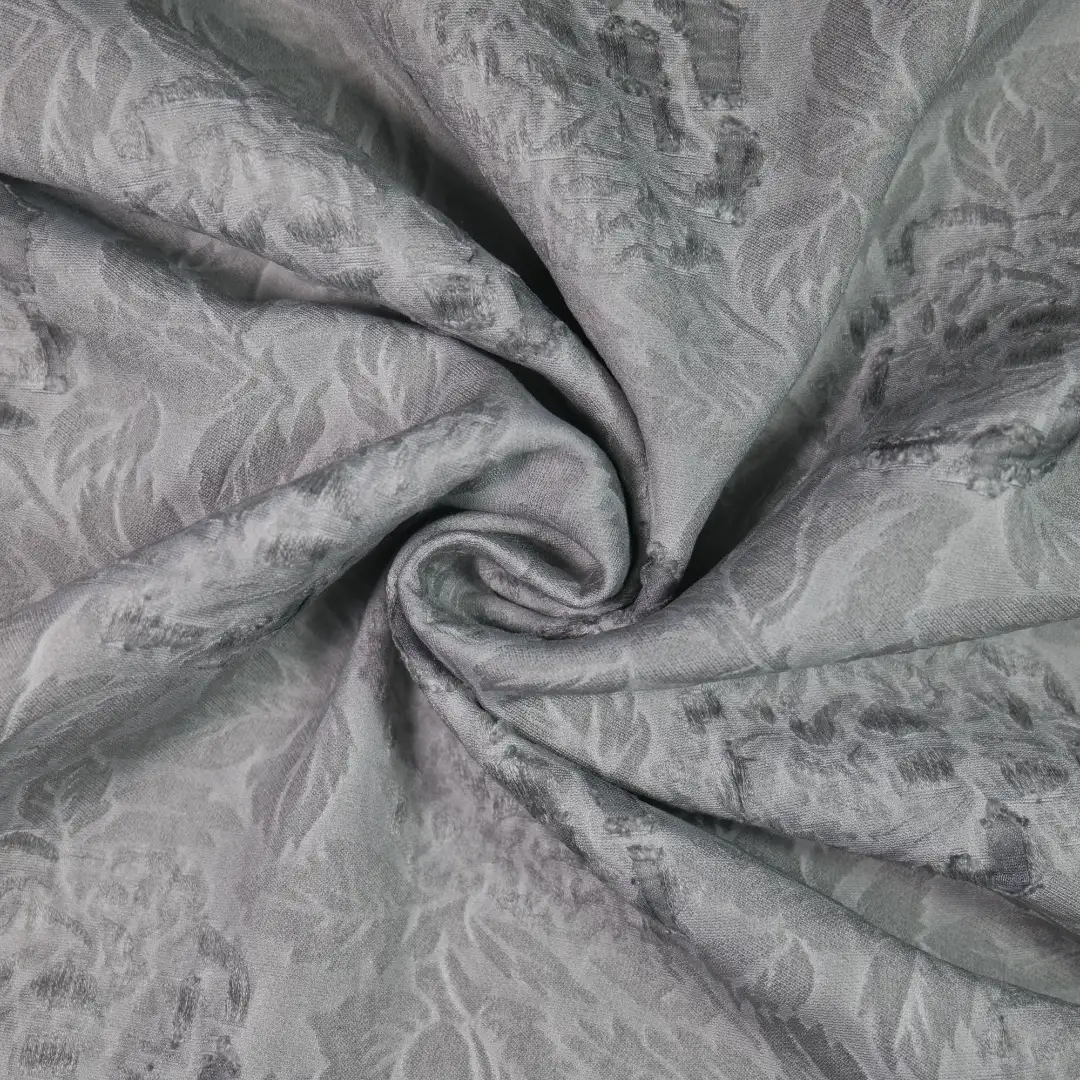 China Fabric for Shirt,Skirt,Backless Beach Dress,Puffball Strappy Dress Jacquard Woven Blended Fabric Rayon Nylon grey color buy from China wholesaler bulk order at wholesale price free worldwide shipping Alibaba