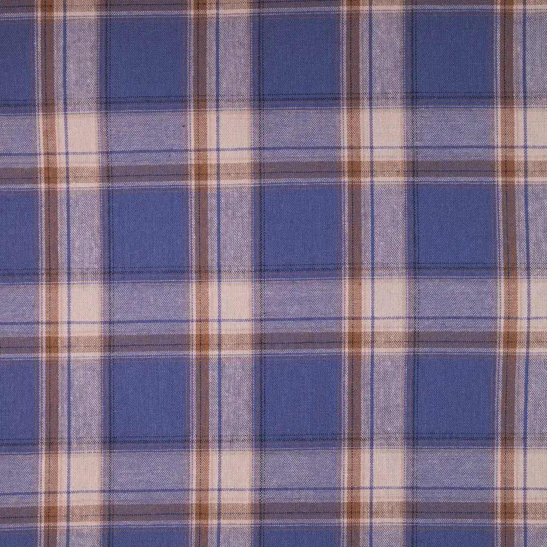 China Fabric for Shirt,Big Pockets Shirt Dress,Stand Collar Double-Breasted Shirt Yarn Dyed Check Woven Blended Fabric Cotton Rayon blue color buy from China wholesaler bulk order at wholesale price free worldwide shipping Alibaba
