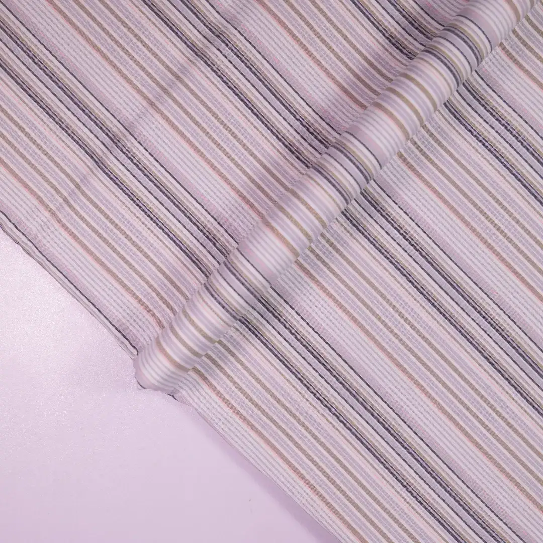 China Fabric for Shirt,Button Half-Placket Long Sleeve Shirt,Womens Slim Fit Shirt Yarn Dyed Stripe Natural Woven Fabric Cotton coloful color buy from China wholesaler bulk order at wholesale price free worldwide shipping Alibaba
