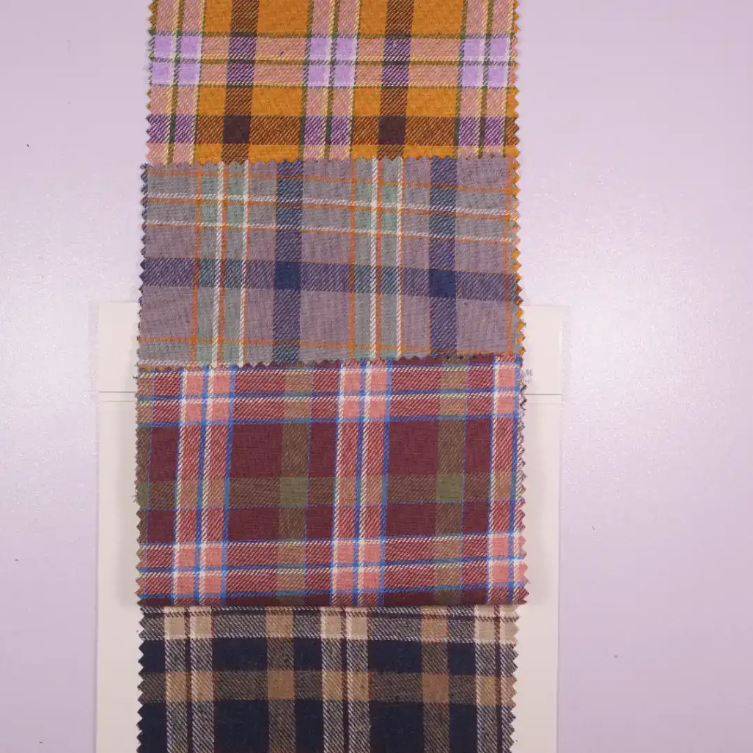 China Fabric for Shirt,Cropped V-Neck Shirt,Womens Slim Fit Shirt Yarn Dyed Check Natural Woven Fabric Cotton dark yellow-brown purple color buy from China wholesaler bulk order at wholesale price free worldwide shipping Alibaba