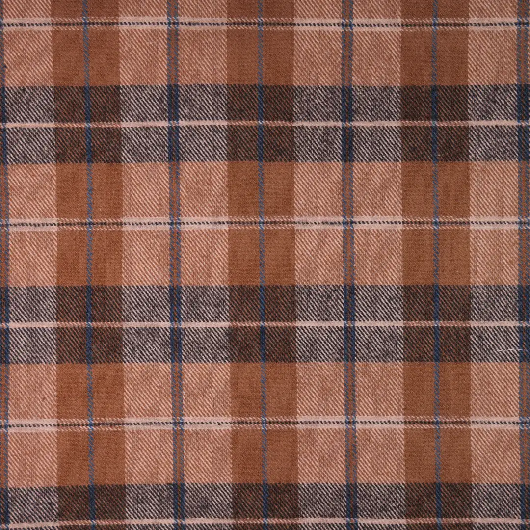 China Fabric for Shirt,Casual Long Sleeve Crop Shirt,Cropped V-Neck Shirt Yarn Dyed Check Natural Woven Fabric Cotton brown color buy from China wholesaler bulk order at wholesale price free worldwide shipping Alibaba