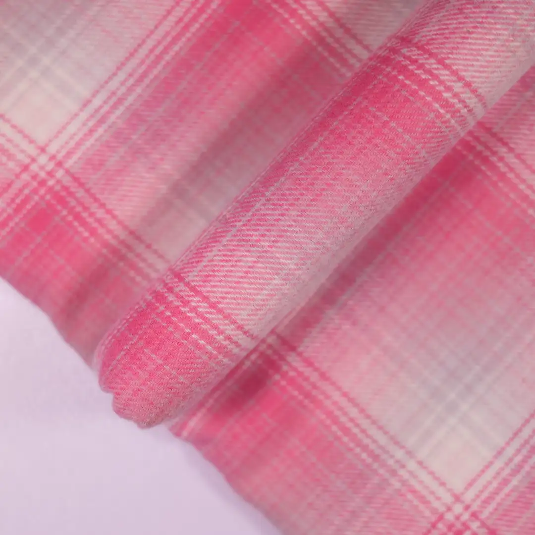 China Fabric for Shirt,Casual Long Sleeve Crop Shirt,Womens Slim Fit Shirt Yarn Dyed Check Natural Woven Fabric Cotton pink-grey color buy from China wholesaler bulk order at wholesale price free worldwide shipping Alibaba