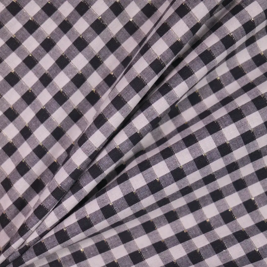 China Fabric for Shirt,Skirt,Tier Midi Shirt Dress Yarn Dyed Check Woven Blended Fabric Cotton Polyester black-white color buy from China wholesaler bulk order at wholesale price free worldwide shipping Alibaba