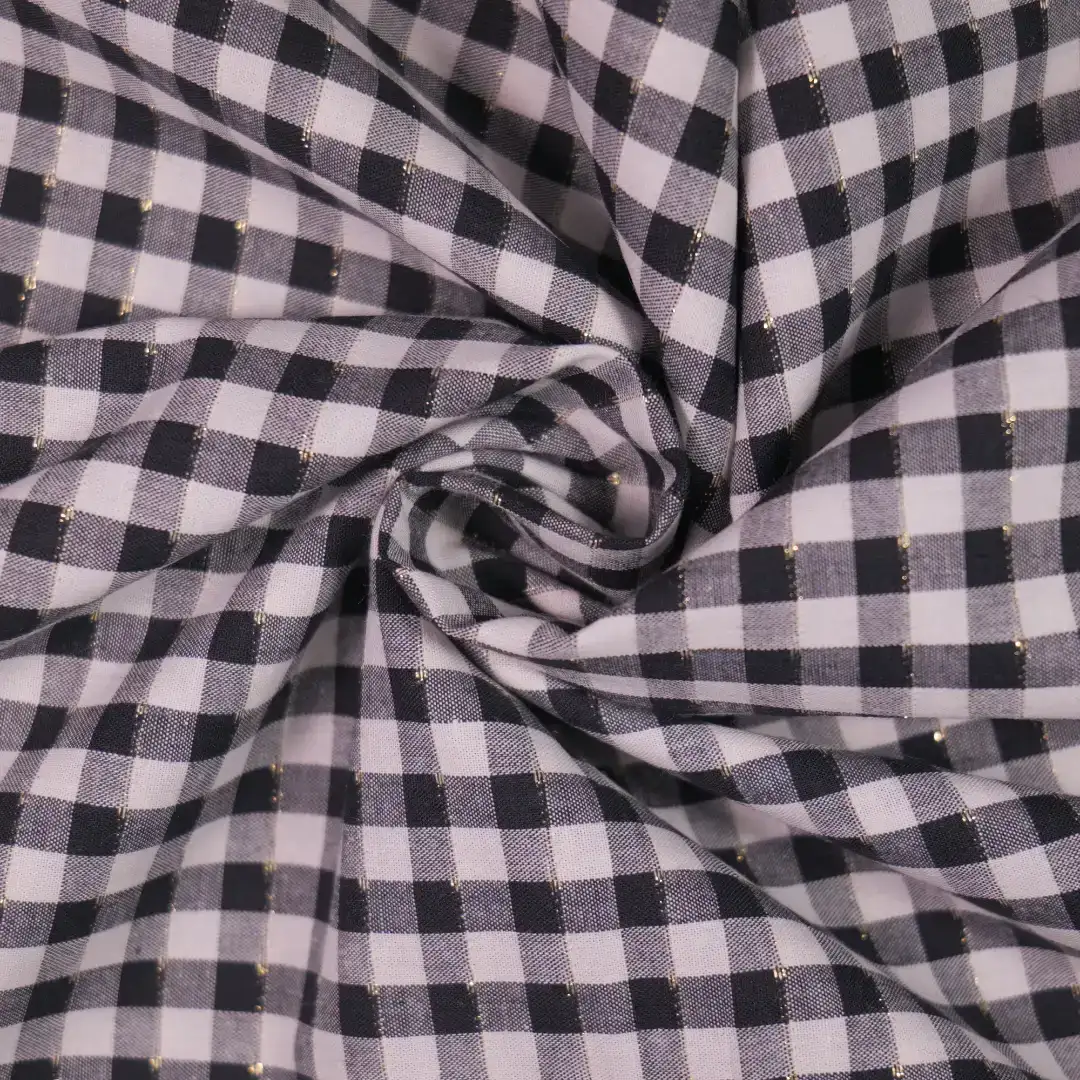 China Fabric for Shirt,Skirt,Tier Midi Shirt Dress Yarn Dyed Check Woven Blended Fabric Cotton Polyester black-white color buy from China wholesaler bulk order at wholesale price free worldwide shipping Alibaba