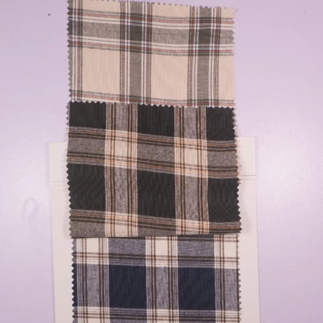 China Fabric for Shirt,Skirt,Sleeveless Waist Shirt,Button Half-Placket Long Sleeve Shirt Yarn Dyed Check Woven Blended Fabric Cotton Rayon grey-black color buy from China wholesaler bulk order at wholesale price free worldwide shipping Alibaba