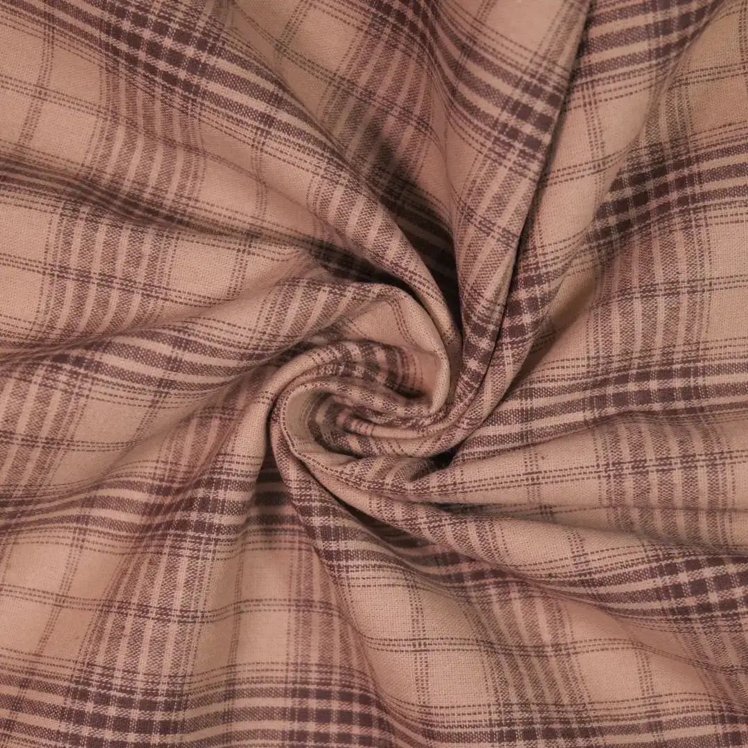 China Fabric for Shirt,Skirt,Tier Midi Shirt Dress,Womens Stand Collar Shirt Yarn Dyed Check Natural Woven Fabric Cotton coffee color buy from China wholesaler bulk order at wholesale price free worldwide shipping Alibaba
