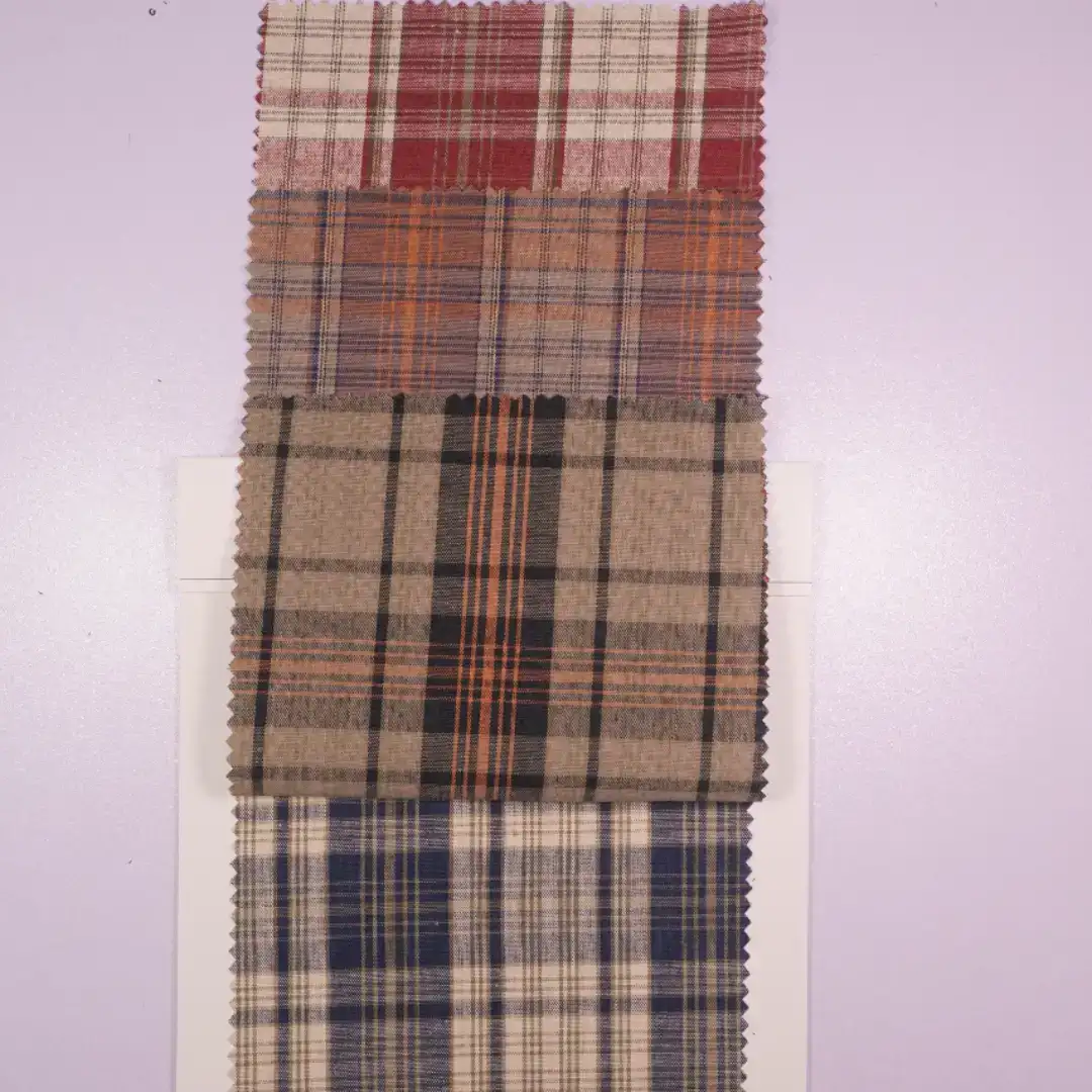 China Fabric for Shirt,Skirt,V-Neck Short Sleeve Shirt V Yarn Dyed Check Natural Woven Fabric Cotton dark red-grey color buy from China wholesaler bulk order at wholesale price free worldwide shipping Alibaba