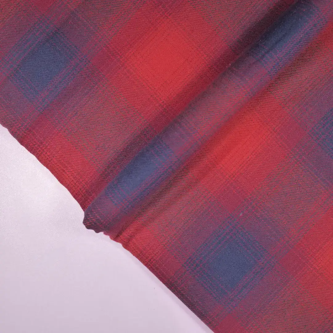 China Fabric for Shirt,Big Pockets Shirt Dress,Button Half-Placket Long Sleeve Shirt Yarn Dyed Check Natural Woven Fabric Cotton dark red -blue color buy from China wholesaler bulk order at wholesale price free worldwide shipping Alibaba