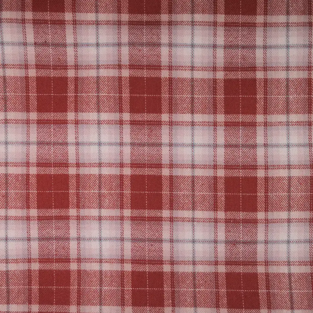 China Fabric for Shirt,Big Pockets Shirt Dress,Button Half-Placket Long Sleeve Shirt Yarn Dyed Check Natural Woven Fabric Cotton dark red -grey color buy from China wholesaler bulk order at wholesale price free worldwide shipping Alibaba