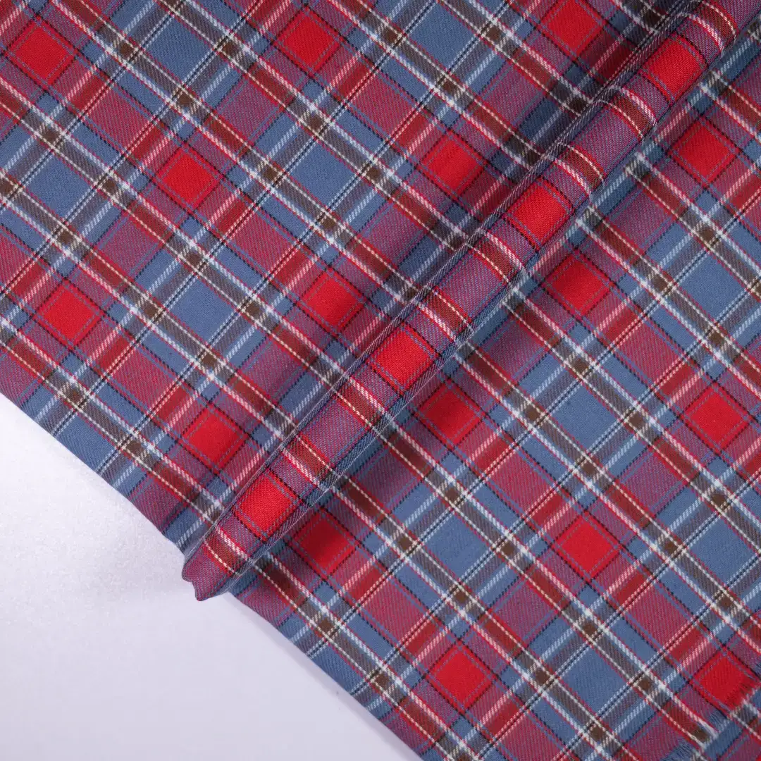 China Fabric for Shirt,Button Half-Placket Long Sleeve Shirt,Womens Slim Fit Shirt Yarn Dyed Check Natural Woven Fabric Cotton red blue color buy from China wholesaler bulk order at wholesale price free worldwide shipping Alibaba