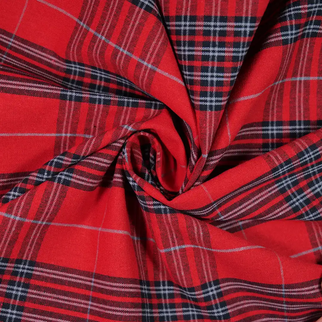 China Fabric for Shirt,Cropped V-Neck Shirt,Womens Stand Collar Shirt Yarn Dyed Check Natural Woven Fabric Cotton red black color buy from China wholesaler bulk order at wholesale price free worldwide shipping Alibaba