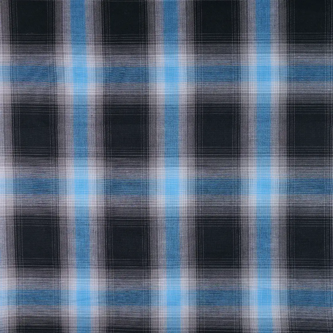 China Fabric for Shirt,Tier Midi Shirt Dress,Stand Collar Double-Breasted Shirt Yarn Dyed Check Natural Woven Fabric Cotton black blue color buy from China wholesaler bulk order at wholesale price free worldwide shipping Alibaba