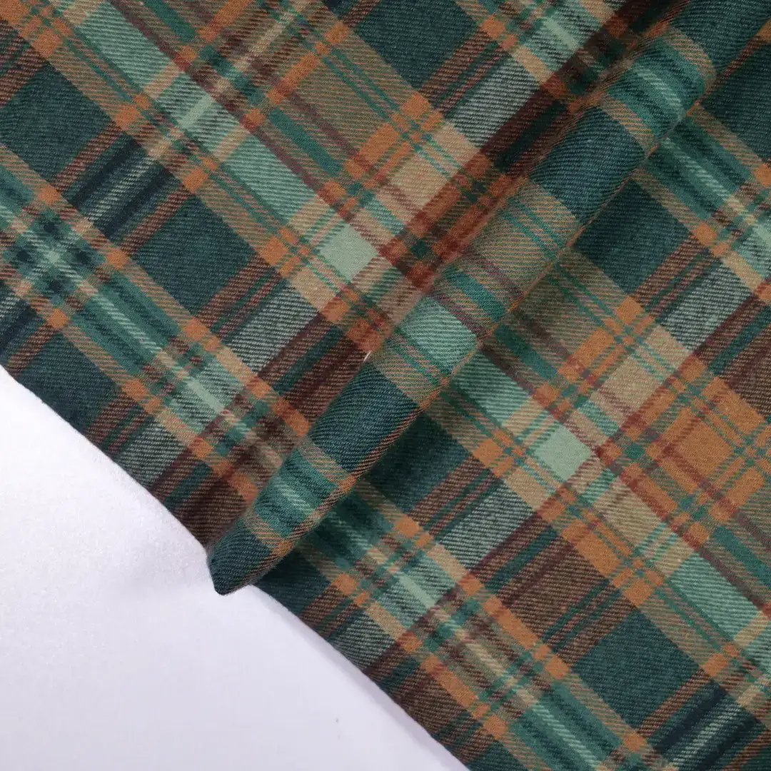 China Fabric for Shirt,Puff Short Sleeve Ruffle Crop Shirt,Stand Collar Double-Breasted Shirt Yarn Dyed Check Natural Woven Fabric Cotton green coffee color buy from China wholesaler bulk order at wholesale price free worldwide shipping Alibaba