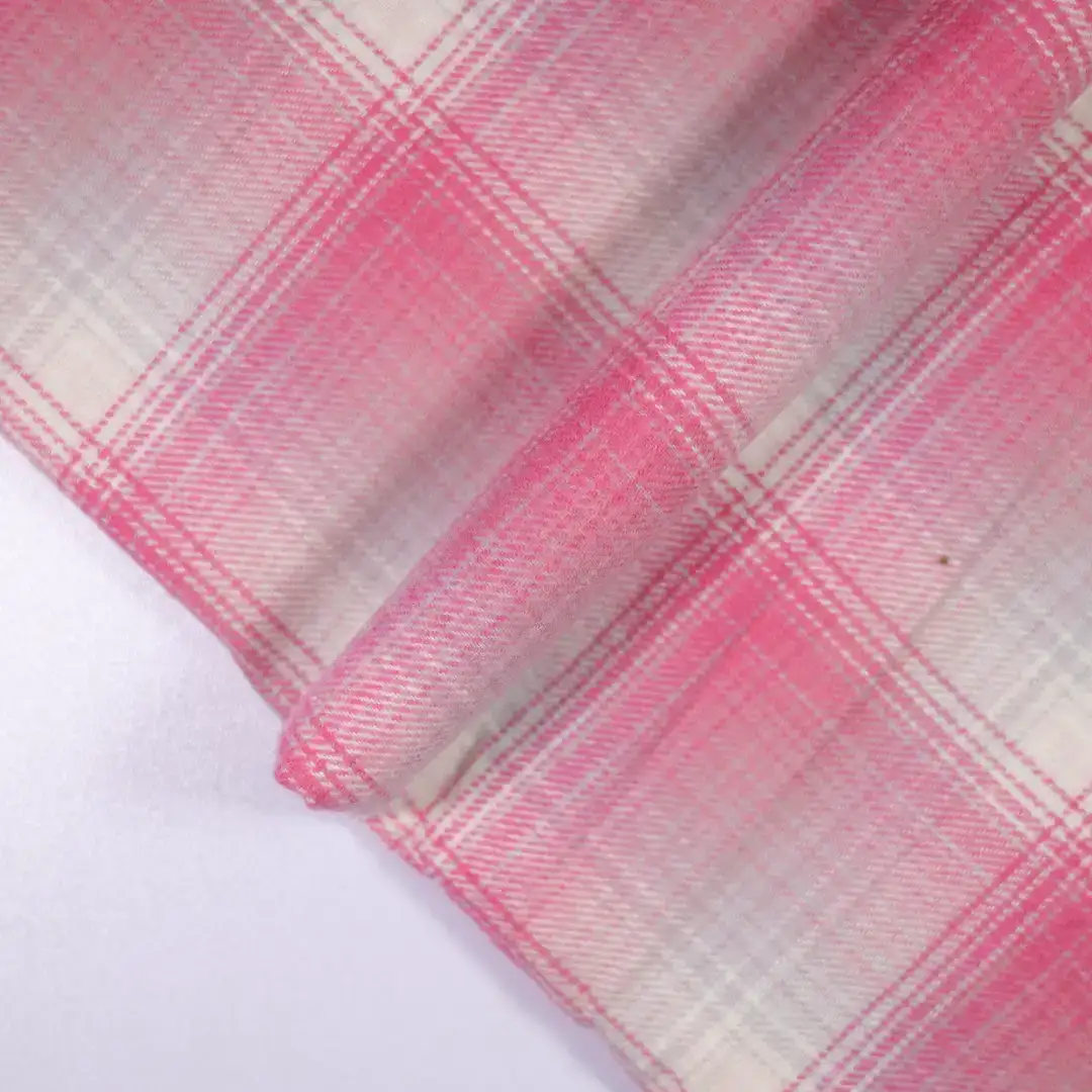 China Fabric for Shirt,Cropped V-Neck Shirt,Womens Slim Fit Shirt Yarn Dyed Check Natural Woven Fabric Cotton PINK GREY color buy from China wholesaler bulk order at wholesale price free worldwide shipping Alibaba