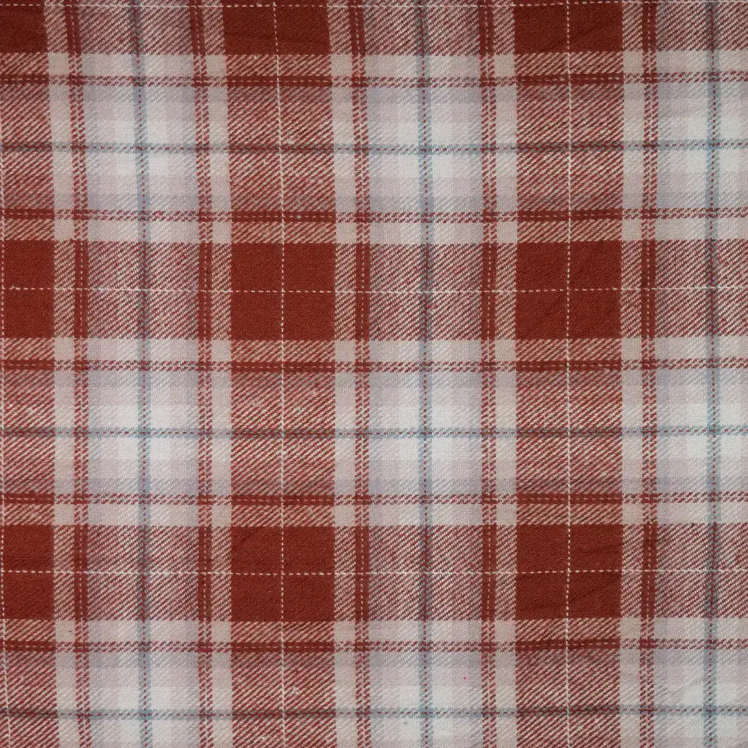 China Fabric for Shirt,Cropped V-Neck Shirt,Big Pockets Shirt Dress Yarn Dyed Check Natural Woven Fabric Cotton DARK RED GREY color buy from China wholesaler bulk order at wholesale price free worldwide shipping Alibaba