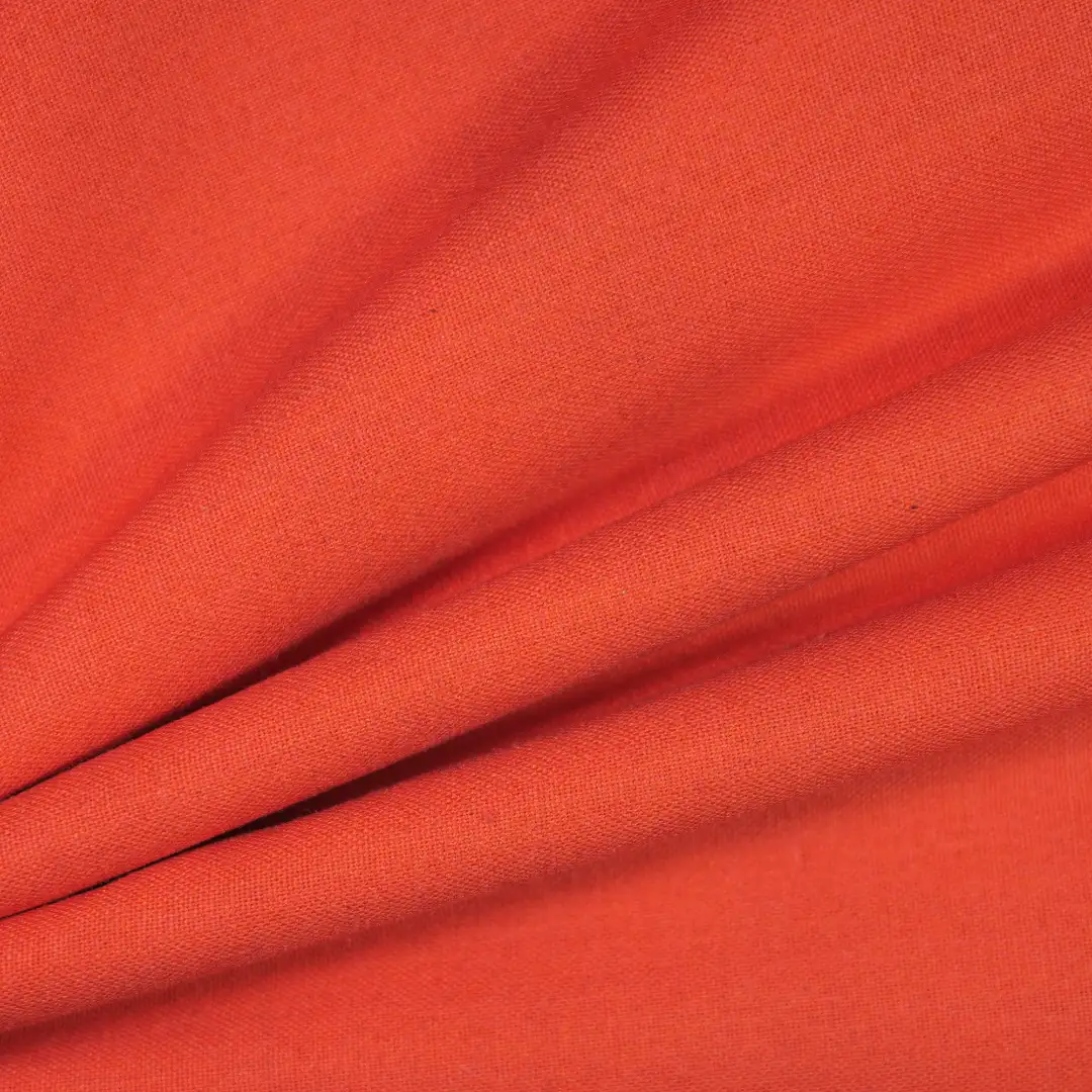 China Fabric for Shirt,Pants,T-Shirt,Skirt Polyester/Rayon Plain Woven Blended Fabric Polyester Rayon Flax Cotton Tangerine color buy from China wholesaler bulk order at wholesale price free worldwide shipping Alibaba
