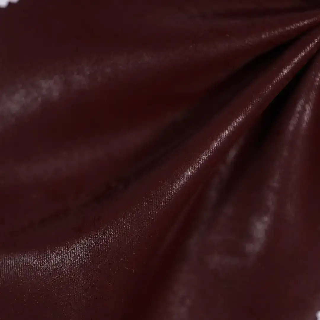 China Fabric for Pants,Jackets Fake Fur Synthetic Woven Fabric Polyurethane (PU) dark red color buy from China wholesaler bulk order at wholesale price free worldwide shipping Alibaba