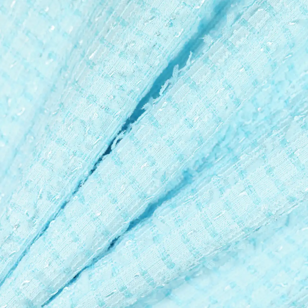China Fabric for Over Shirt,Long Sleeve Base Layer Top,Womens Crew-Neck Layer Top Chanel-Style Fabric Woolen Polyester blue color buy from China wholesaler bulk order at wholesale price free worldwide shipping Alibaba