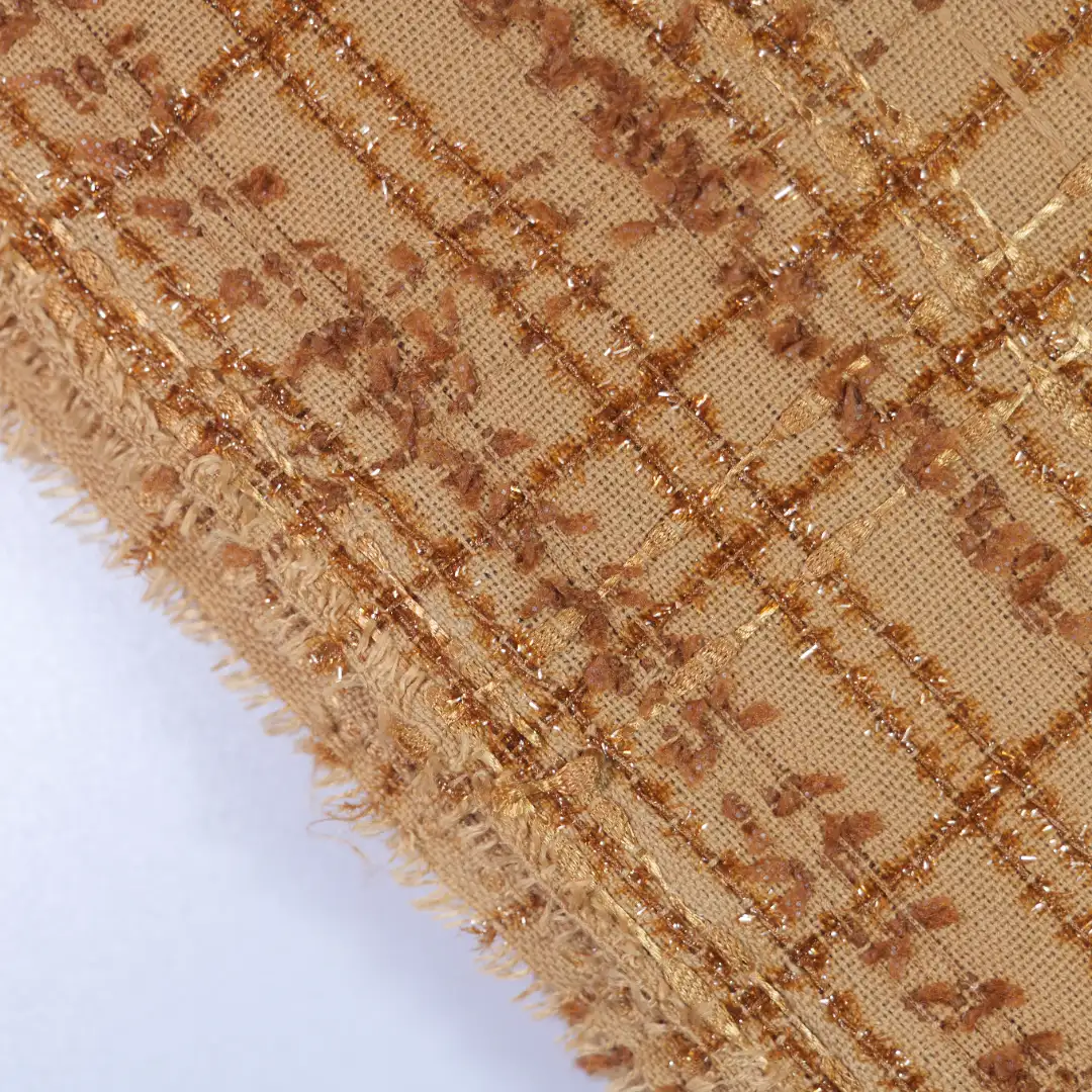 China Fabric for Skirt,Backless Beach Dress,Tank Midi Dress Chanel-Style Fabric Woolen Polyester COFFEE color buy from China wholesaler bulk order at wholesale price free worldwide shipping Alibaba