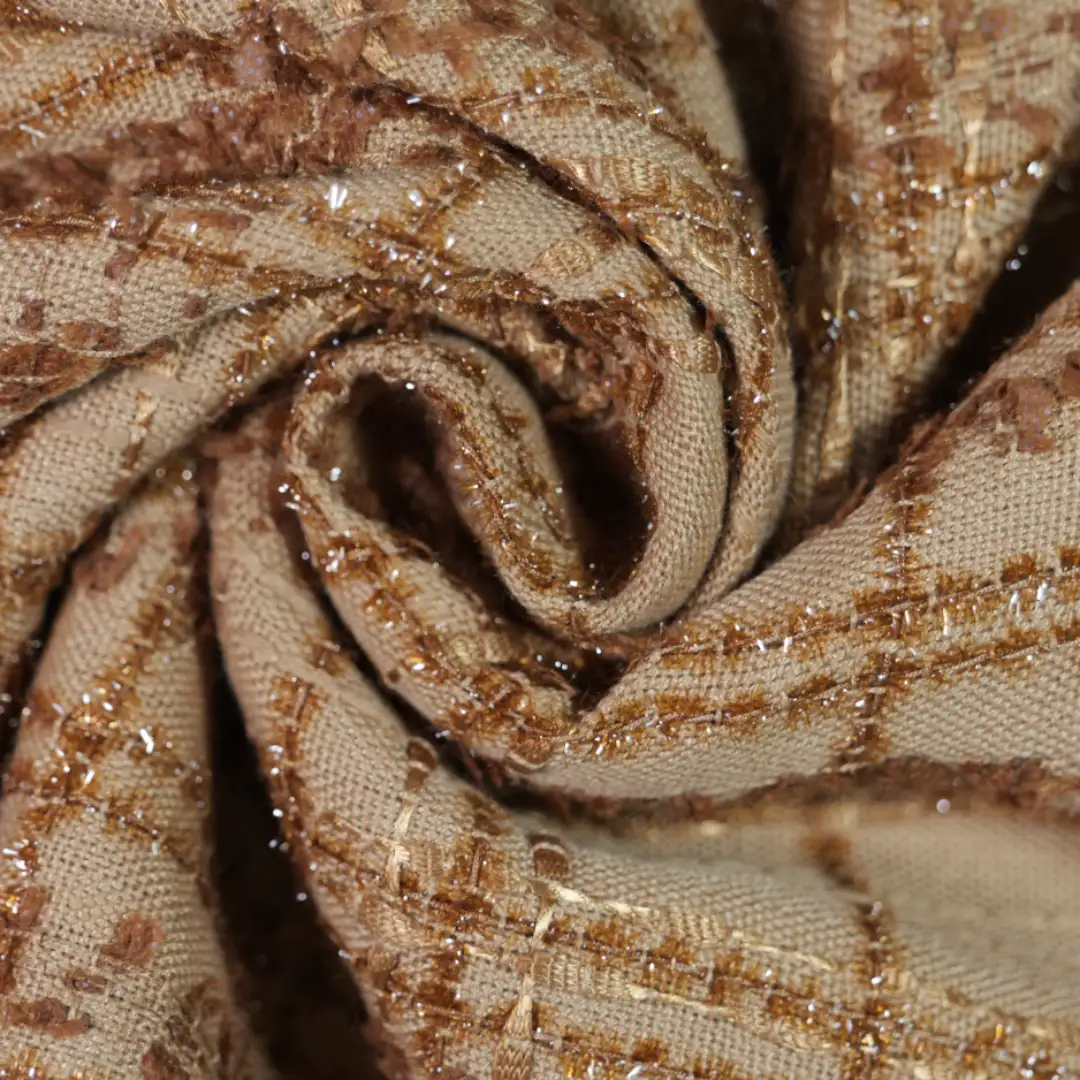 China Fabric for Skirt,Backless Beach Dress,Tank Midi Dress Chanel-Style Fabric Woolen Polyester COFFEE color buy from China wholesaler bulk order at wholesale price free worldwide shipping Alibaba