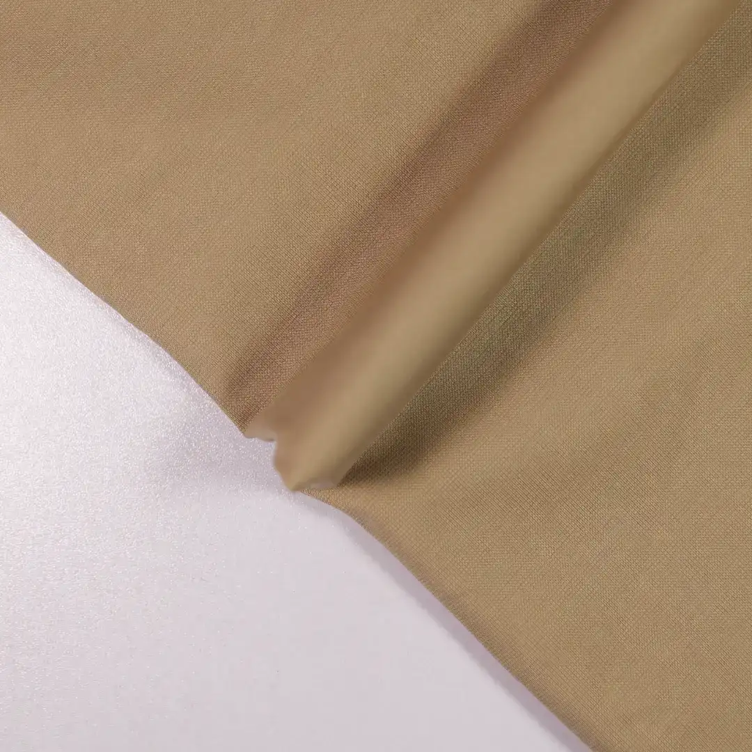 China Fabric for Shirt,Pants,T-Shirt,Tank Top,Skirt Interlock Knit Fabric Spandex Silk Polyamide Recycled Polyester Staple Fiber khaki color buy from China wholesaler bulk order at wholesale price free worldwide shipping Alibaba