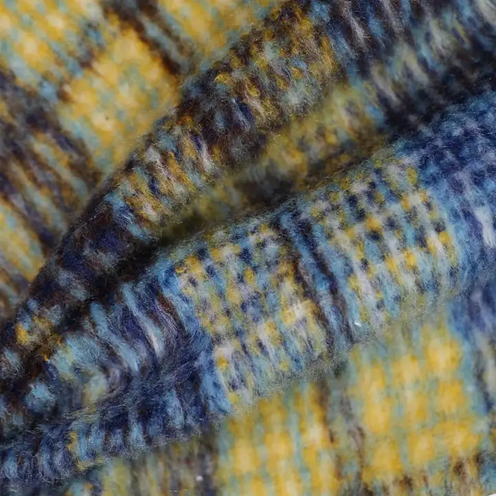 China Fabric for Jackets,Blazer,Overcoat Yarn Dyed Check Synthetic Woven Fabric Polyester BLUE color buy from China wholesaler bulk order at wholesale price free worldwide shipping Alibaba