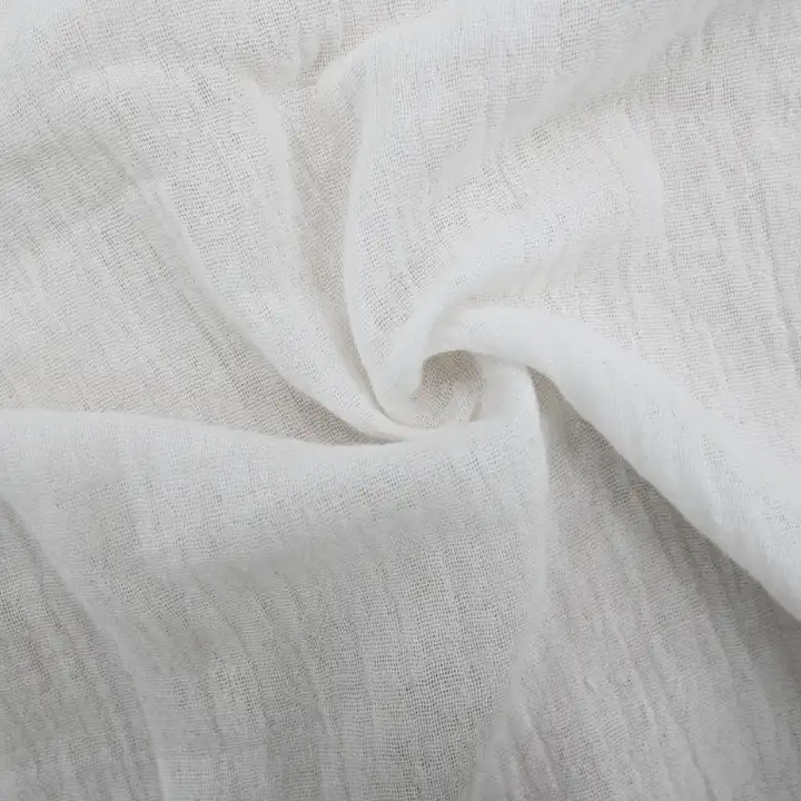 India Fabric for Shirt,Tank Top Cotton Double Layer Natural Woven Fabric Cotton White color buy from India wholesaler bulk order at wholesale price free worldwide shipping Alibaba