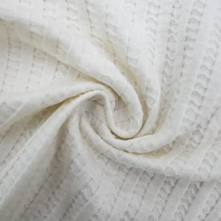 India Fabric for T-Shirt,Polo Shirt,Women Top Weft Jacquard Knit Fabric Cotton Off White color buy from India wholesaler bulk order at wholesale price free worldwide shipping Alibaba