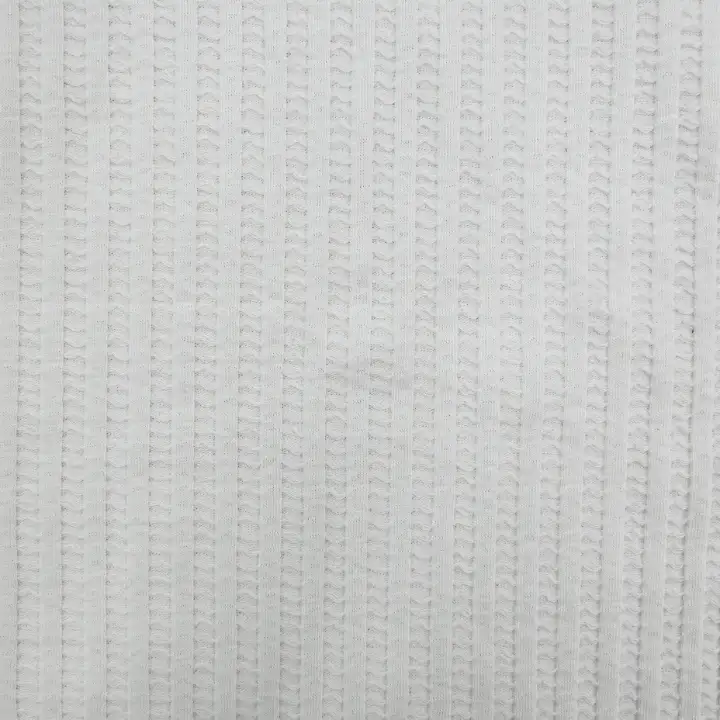 India Fabric for T-Shirt,Polo Shirt,Women Top Weft Jacquard Knit Fabric Cotton Off White color buy from India wholesaler bulk order at wholesale price free worldwide shipping Alibaba