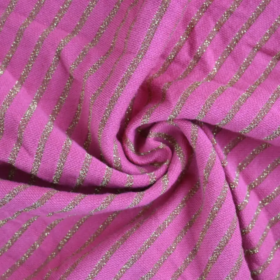 India Fabric  Interlock Knit Fabric Cotton Pink Stripe (Print) color buy from India wholesaler bulk order at wholesale price free worldwide shipping Alibaba