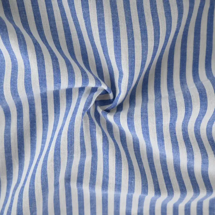 India Fabric  Cotton Plain Natural Woven Fabric Cotton Blue/White Stripe color buy from India wholesaler bulk order at wholesale price free worldwide shipping Alibaba