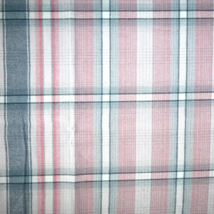 India Fabric  Cotton Twill Natural Woven Fabric Cotton Pink Check color buy from India wholesaler bulk order at wholesale price free worldwide shipping Alibaba