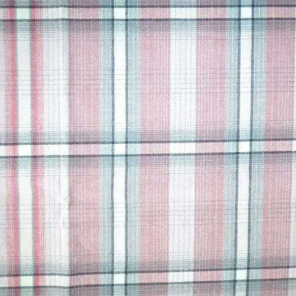 India Fabric  Cotton Twill Natural Woven Fabric Cotton Pink Check color buy from India wholesaler bulk order at wholesale price free worldwide shipping Alibaba