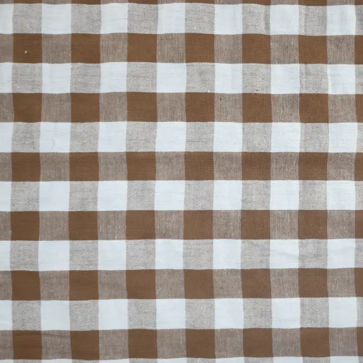 India Fabric for Shirt,Yoga Clothes Cotton Seersucker Natural Woven Fabric Cotton Beige White Check color buy from India wholesaler bulk order at wholesale price free worldwide shipping Alibaba