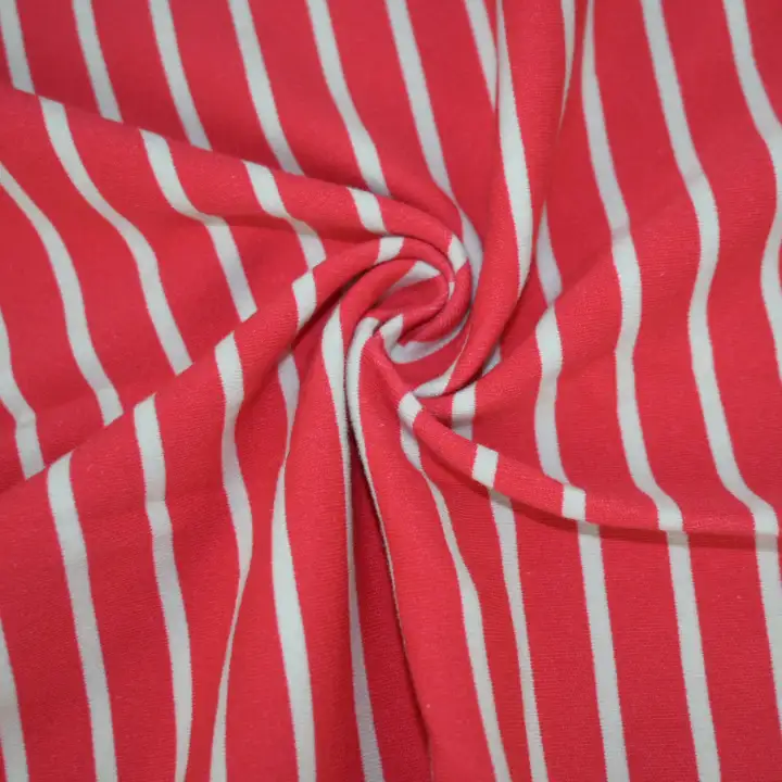 India Fabric for Pajamas Interlock Knit Fabric Cotton Spandex Pink Stripe color buy from India wholesaler bulk order at wholesale price free worldwide shipping Alibaba