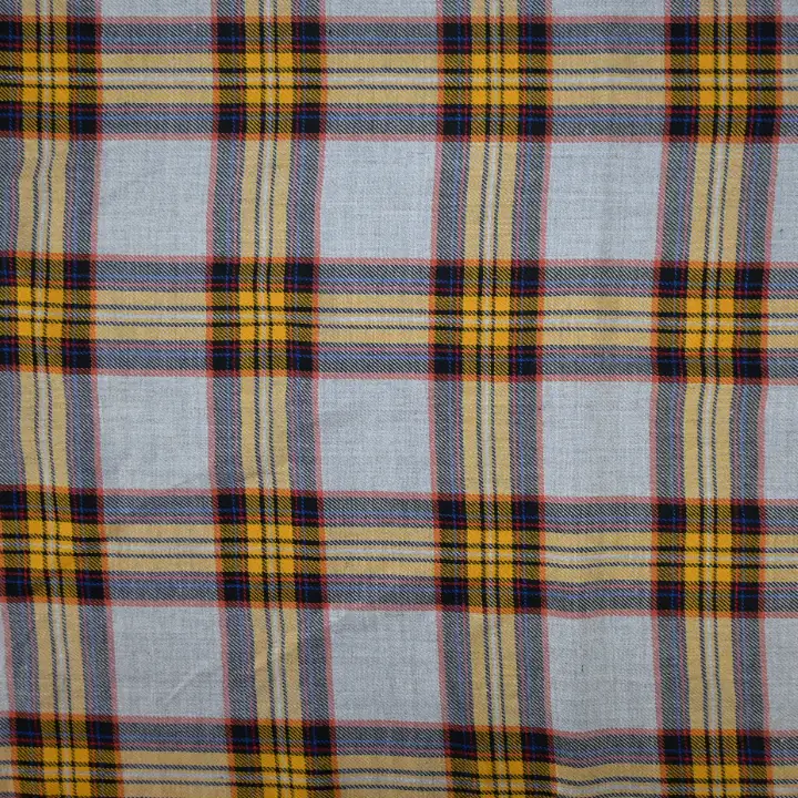 India Fabric for Shirt Viscose/Rayon Crepe Natural Woven Fabric Viscose Grey Yellow Check color buy from India wholesaler bulk order at wholesale price free worldwide shipping Alibaba