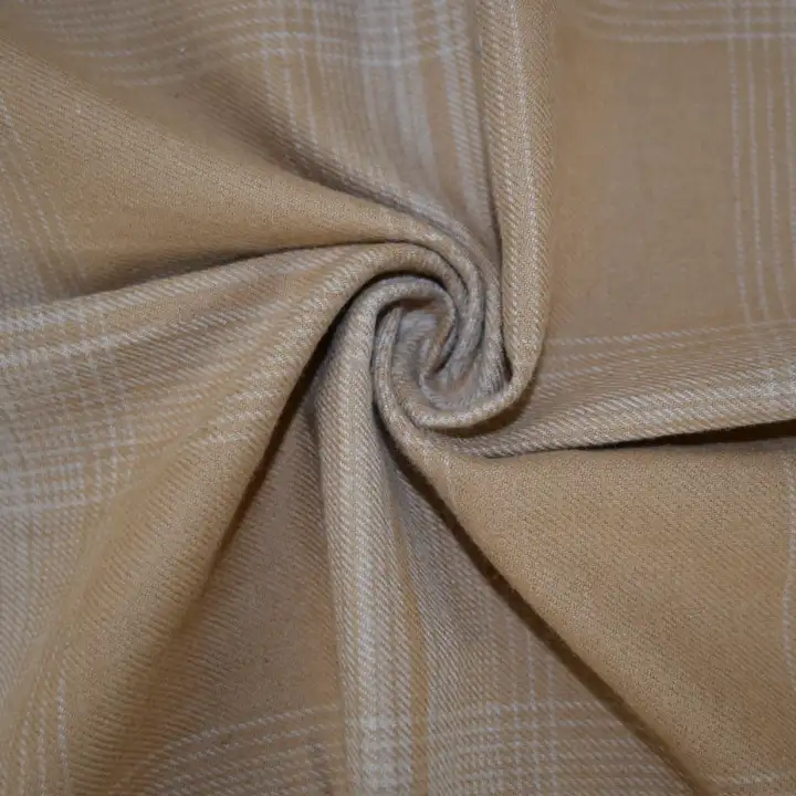 India Fabric for Pajamas Cotton YD Flannel Natural Woven Fabric Cotton Brown Check color buy from India wholesaler bulk order at wholesale price free worldwide shipping Alibaba