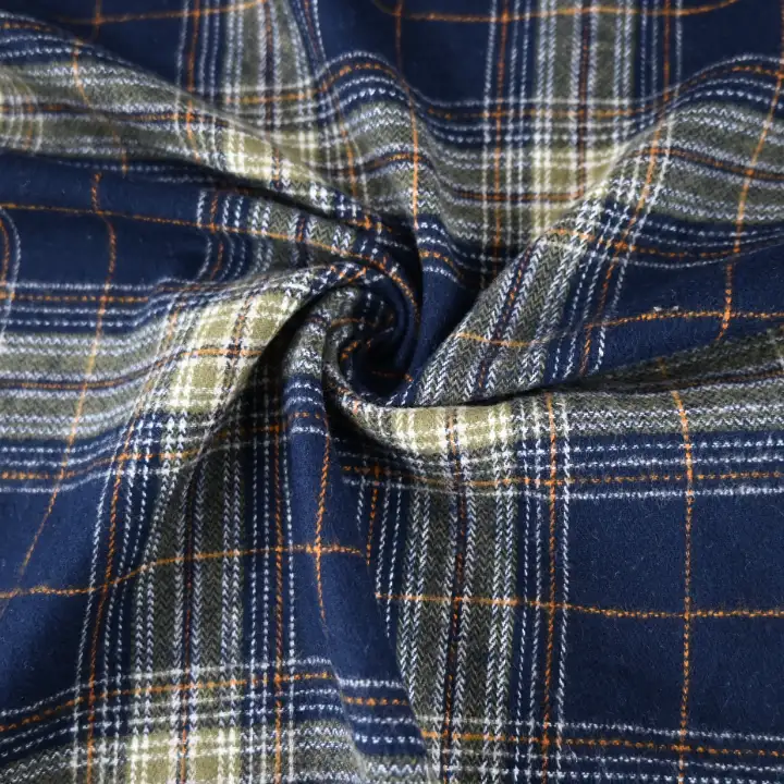 India Fabric for Shirt Cotton YD Flannel Natural Woven Fabric Cotton Green Check color buy from India wholesaler bulk order at wholesale price free worldwide shipping Alibaba