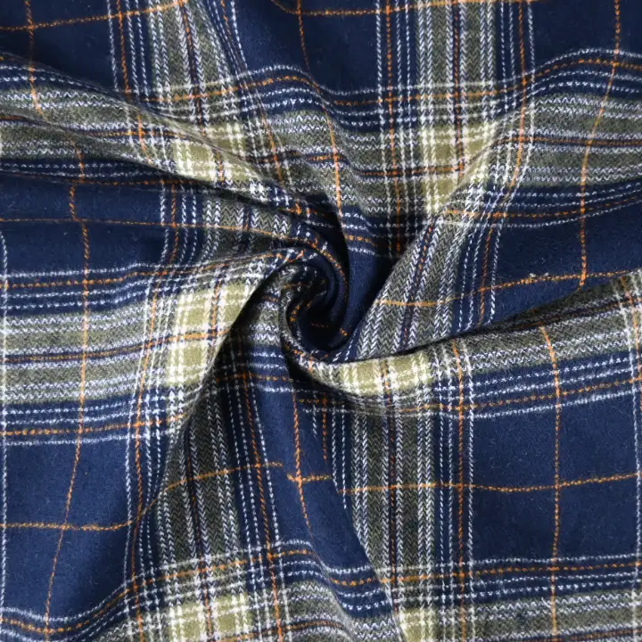 India Fabric for Shirt Cotton YD Flannel Natural Woven Fabric Cotton Green Check color buy from India wholesaler bulk order at wholesale price free worldwide shipping Alibaba