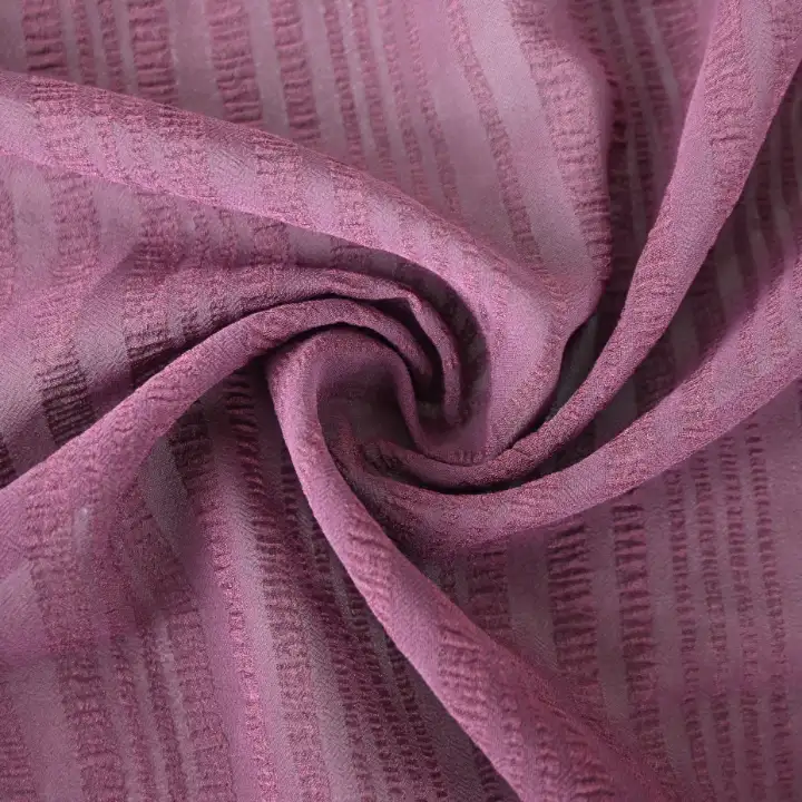 India Fabric for Shirt,Blouse,Crop Top Polyester Seersucker Synthetic Woven Fabric Polyester Burgundy color buy from India wholesaler bulk order at wholesale price free worldwide shipping Alibaba