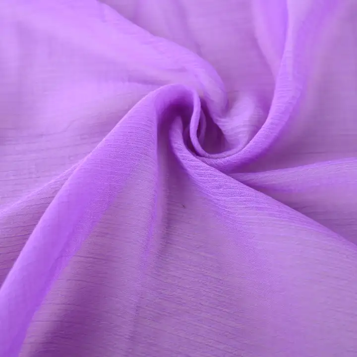 India Fabric for Blouse,Crop Top,Skirt Polyester Crinkle Fabric Synthetic Woven Fabric Polyester PURPLE color buy from India wholesaler bulk order at wholesale price free worldwide shipping Alibaba