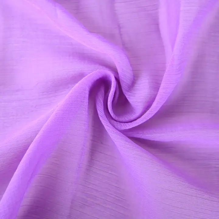 India Fabric for Blouse,Crop Top,Skirt Polyester Crinkle Fabric Synthetic Woven Fabric Polyester PURPLE color buy from India wholesaler bulk order at wholesale price free worldwide shipping Alibaba