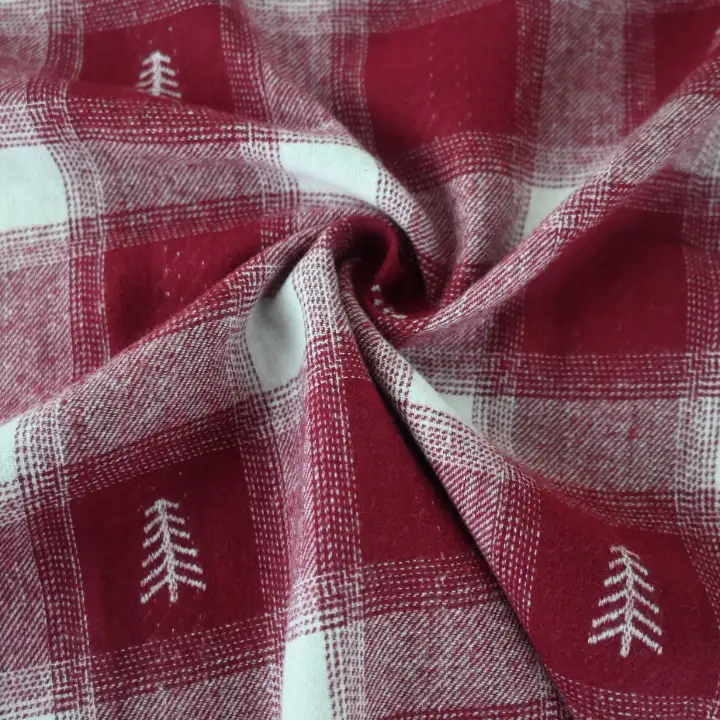 India Fabric for Shirt,Over Shirt Cotton YD Jacquard Natural Woven Fabric Cotton Red Check color buy from India wholesaler bulk order at wholesale price free worldwide shipping Alibaba