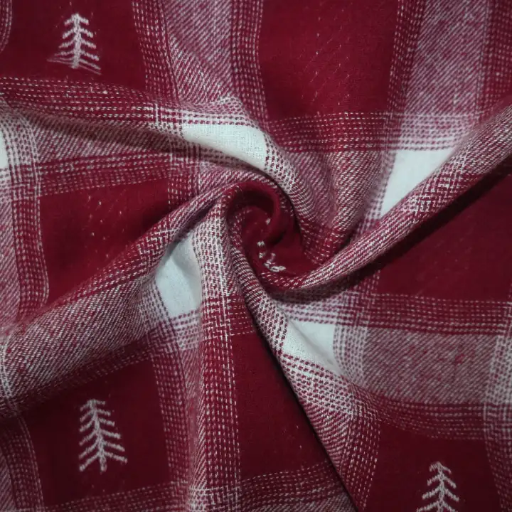 India Fabric for Shirt,Over Shirt Cotton YD Jacquard Natural Woven Fabric Cotton Red Check color buy from India wholesaler bulk order at wholesale price free worldwide shipping Alibaba