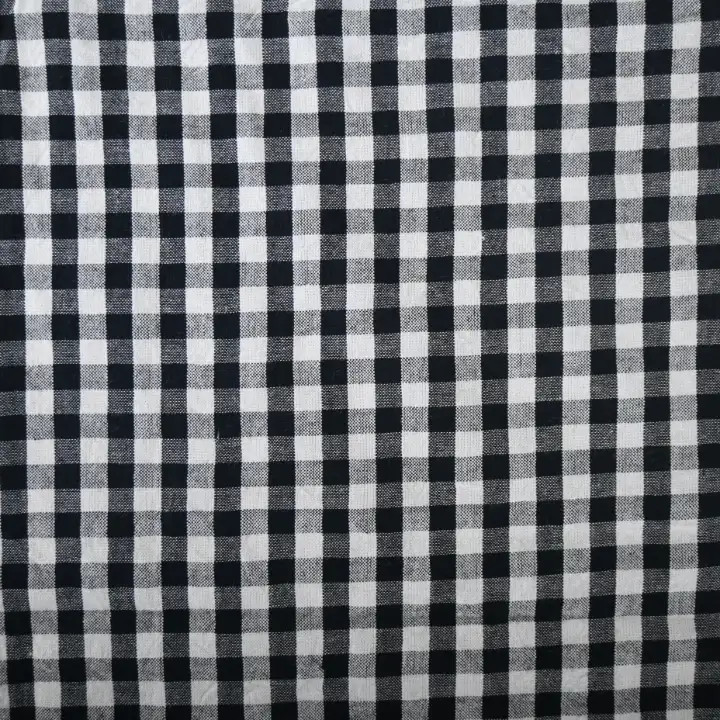 India Fabric for Shirt,Crop Top Cotton Seersucker Natural Woven Fabric Cotton Black/white Check color buy from India wholesaler bulk order at wholesale price free worldwide shipping Alibaba