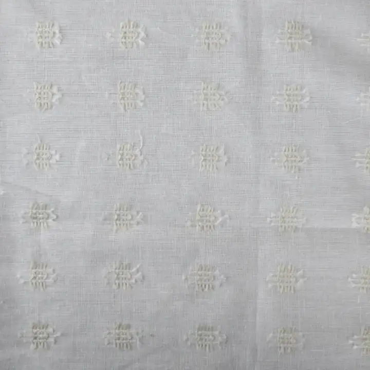 India Fabric for Shirt Cotton Dobby Natural Woven Fabric Cotton White color buy from India wholesaler bulk order at wholesale price free worldwide shipping Alibaba