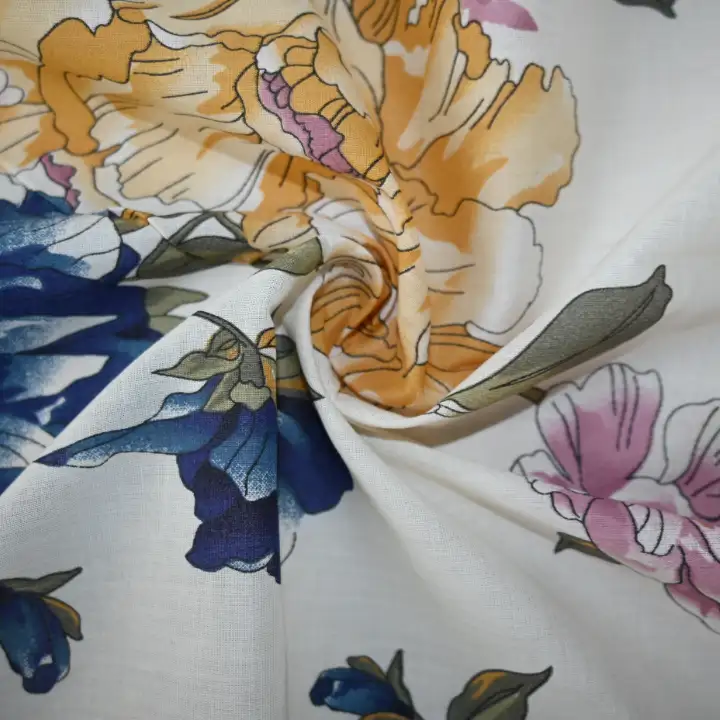 India Fabric for Shirt Cotton Plain Natural Woven Fabric Cotton Flower Printed color buy from India wholesaler bulk order at wholesale price free worldwide shipping Alibaba